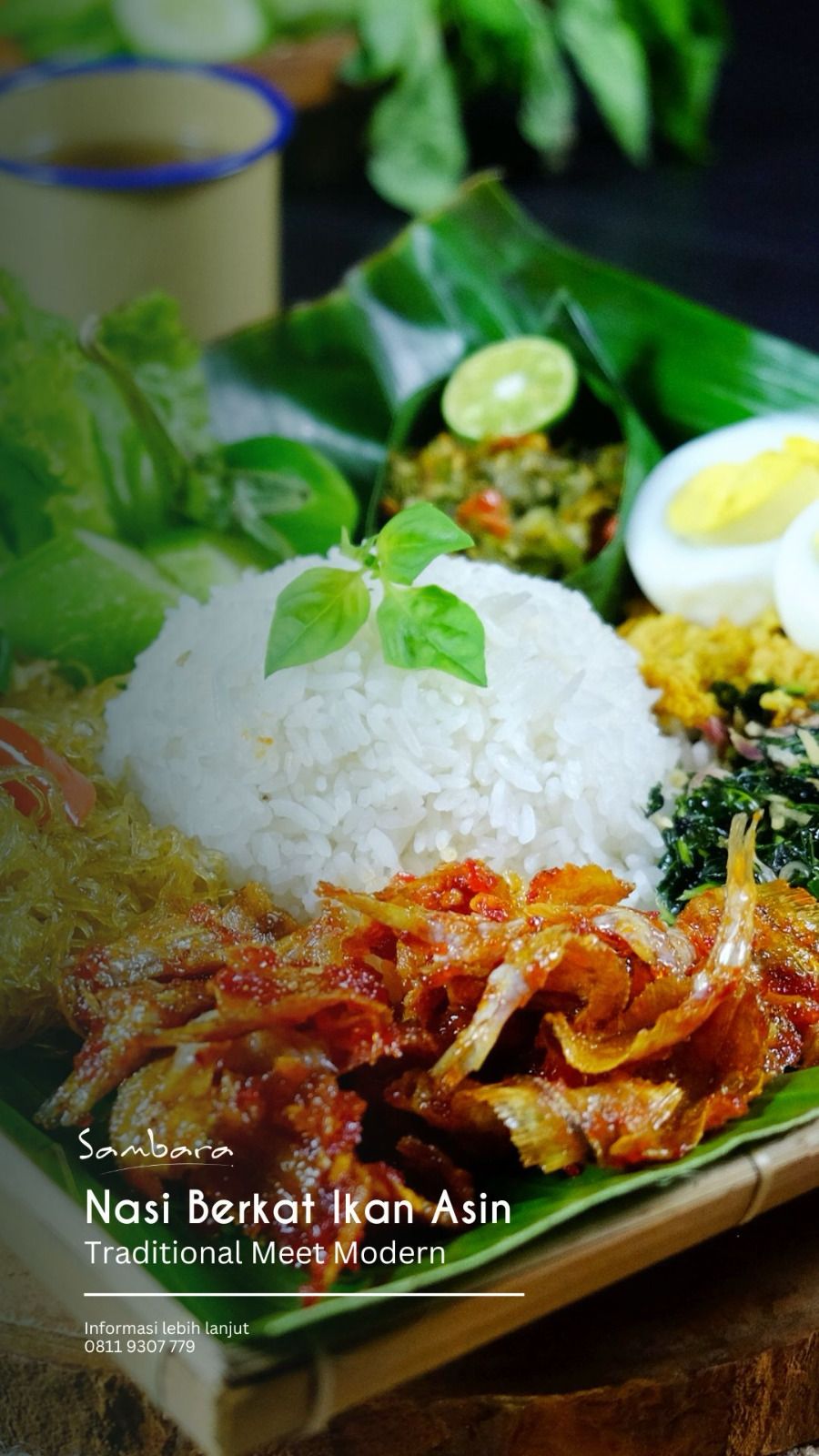nasi berkat ikan asin